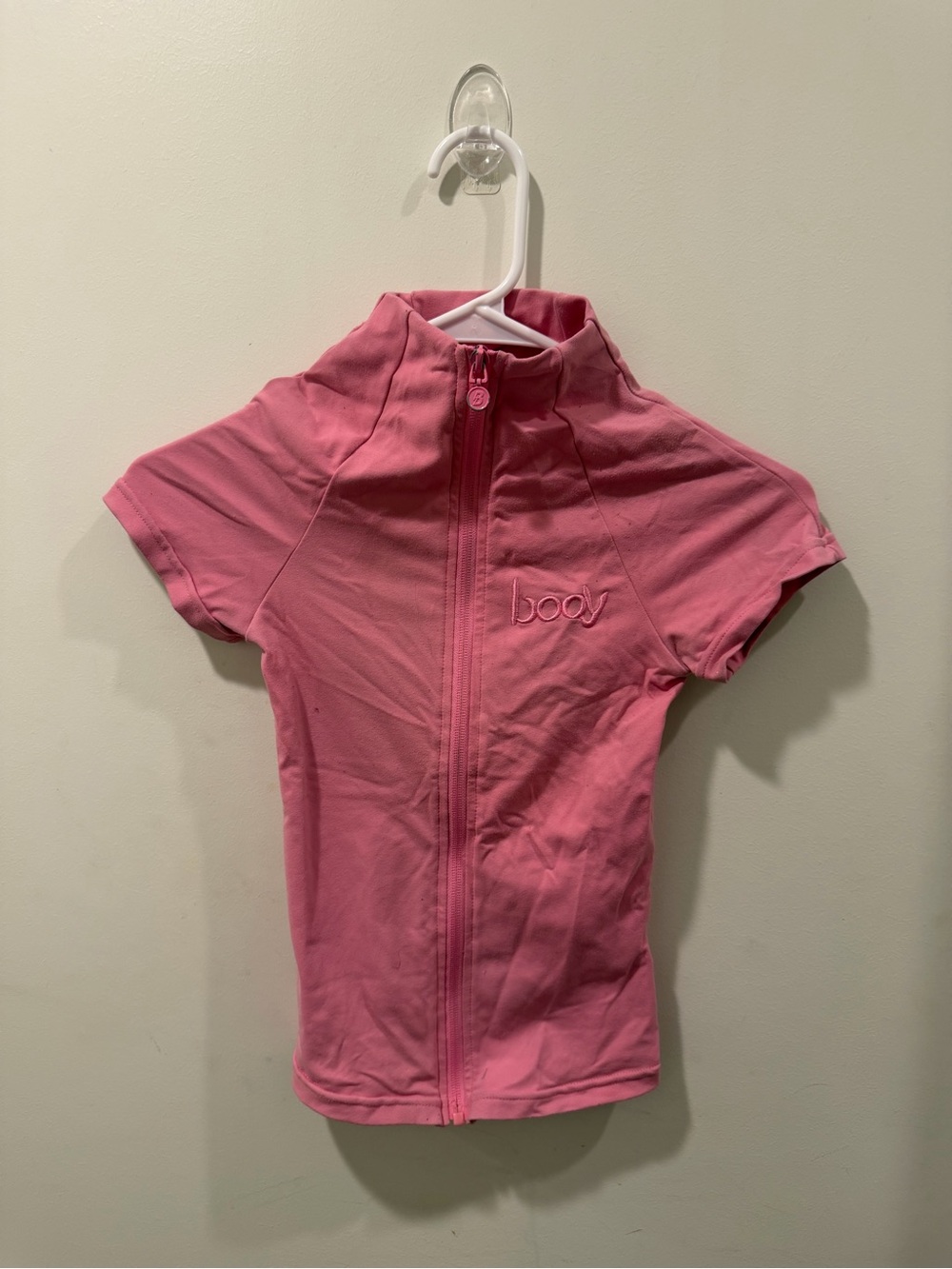 Body by Raven Pink Short-Sleeve Zip Jacket